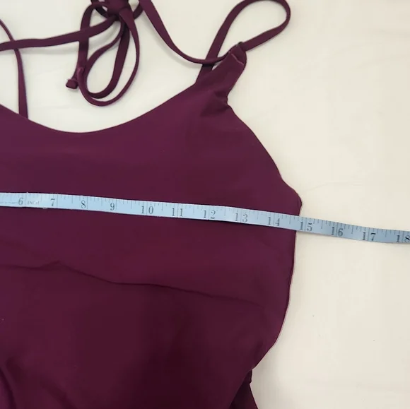 Athleta Keyhole One Piece Swimsuit Swim Strappy Purple Small Tall Skinny Strap - Picture 7 of 13